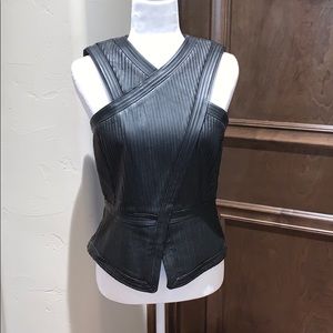 BCBGMaxAzria Tops - BCBG Maxazria faux leather top BCBGMaxAzria Tops - BCBG Maxazria faux leather top